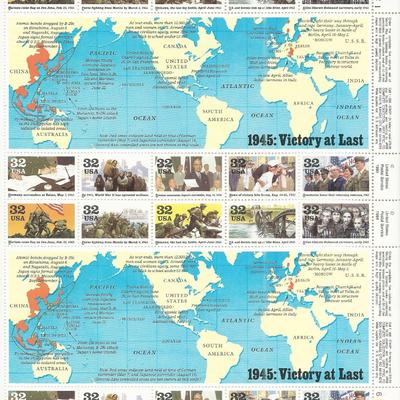 1945 WWII Victory At Last Stamps
