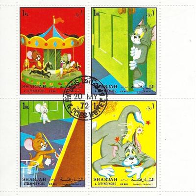 Tom and Jerry Disney - Sharjah stamp sheet