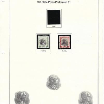 1938 Presidential Series commemorative stamps sheet