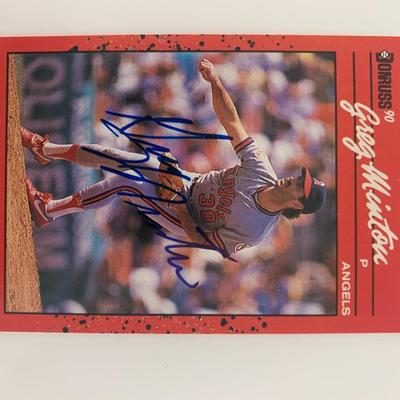Greg Minton signed baseball card
