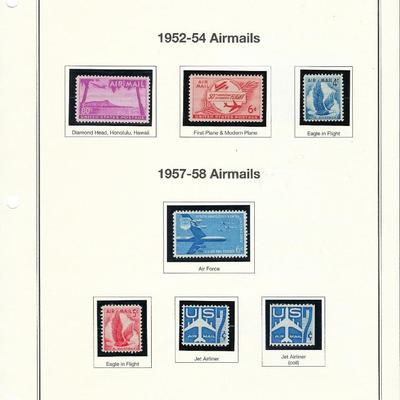 USA 1952-54 1957-58 Airmails Stamps sheet C46 - C52