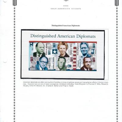 2006 Distinguishes American Diplomats Commemorative Stamp Sheet