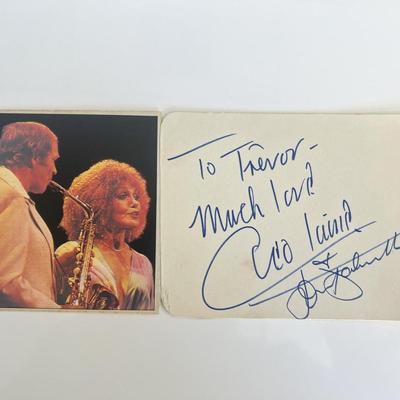 Jazz singer Cleo Laine signed note