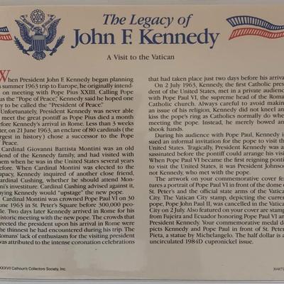 John F. Kennedy commemorative cover with coin
