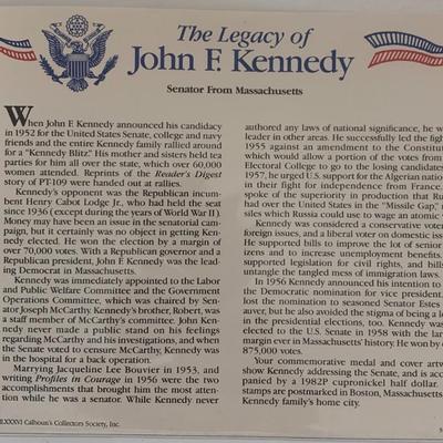 John F. Kennedy commemorative cover with coin