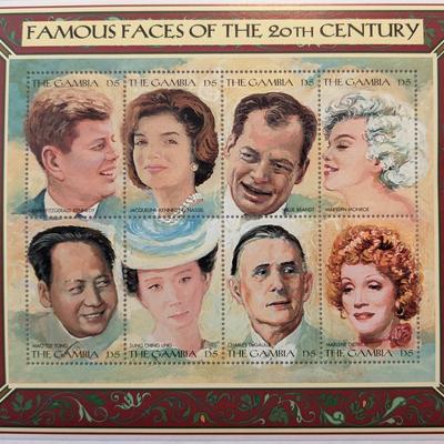 The  JFK Famous Faces of the 20th Century Stamp Set