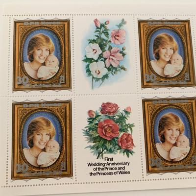 DPR Korea Princess Diana First Anniversary commemorative stamp set