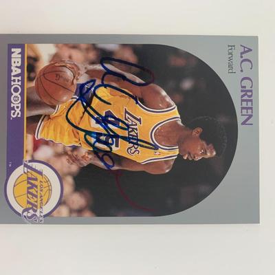 A.C. Green signed basketball card