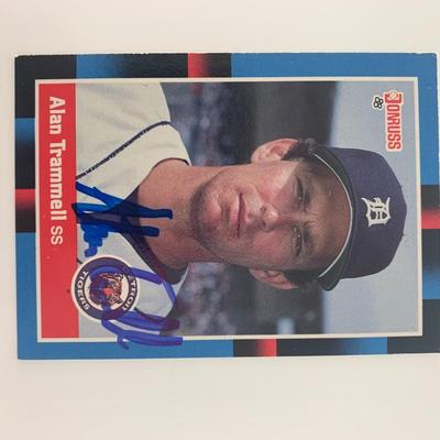 Alan Trammell signed baseball card