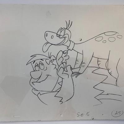 The Flintstones original hand drawn artwork for cartoon