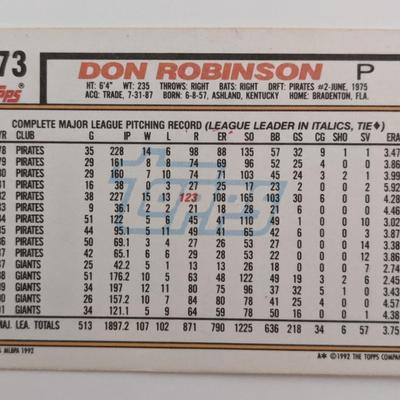 Don Robinson Signed Baseball Trading Card - Topps #373 1992