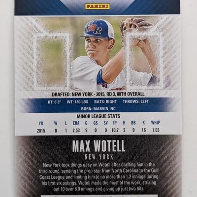 Max Wotell Signed Baseball Trading Card - Panini Elite Extra Edition #89 2015