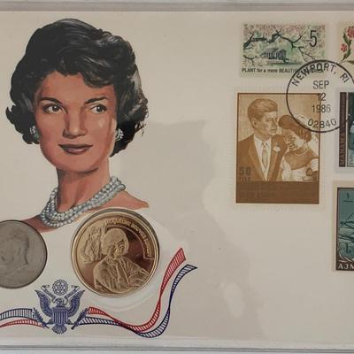John F. Kennedy commemorative cover with coin
