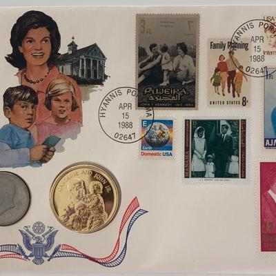 John F. Kennedy commemorative cover with coin
