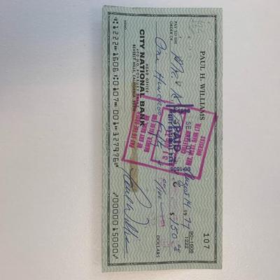 Paul Williams signed check