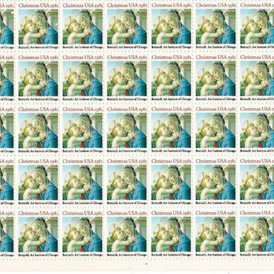 Christmas 1981 Art Institute of Chicago stamp sheet