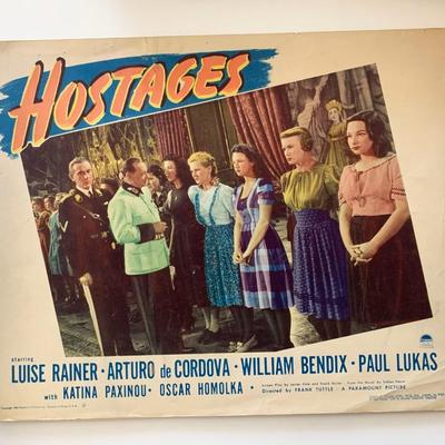 Hostages original 1943 vintage lobby card