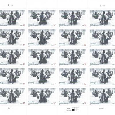 Korean War Veterans Memorial USA Stamp Sheet