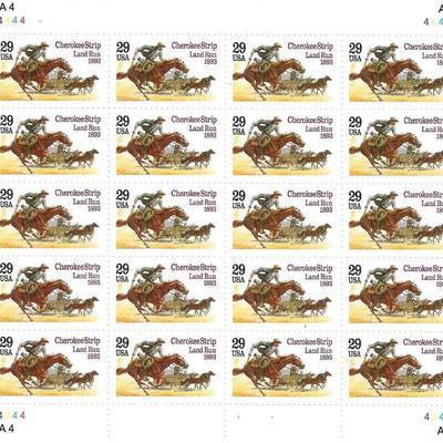 1983 Cherokee Strip Land Run stamp sheet