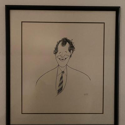 Al Hirschfeld signed David Letterman numbered litho