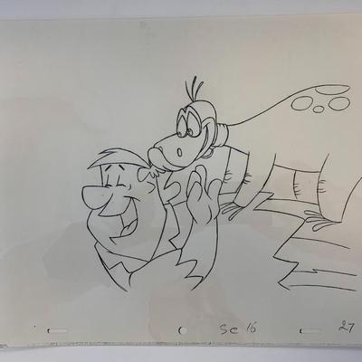 The Flintstones original hand drawn artwork for cartoon