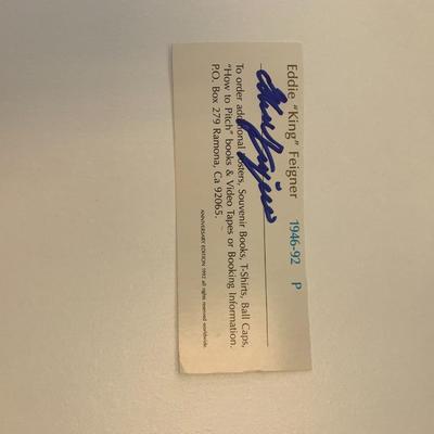 Softball Player Eddie Feigner original signature