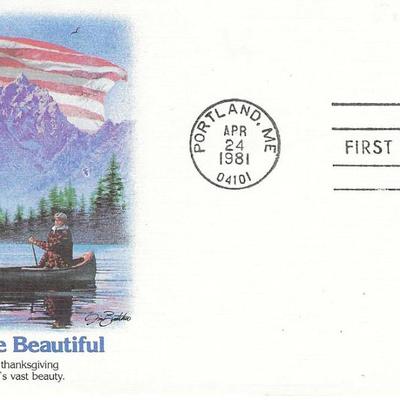 America the Beautiful Lake FDC