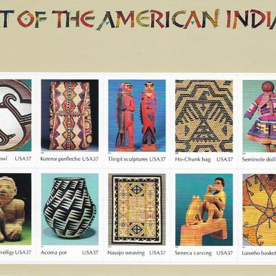 Art of the American Indian stamp sheet 10 x 37 cent stamps
