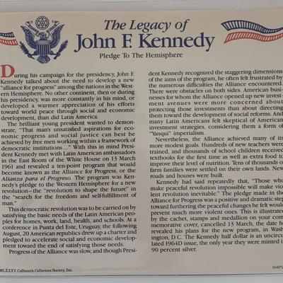 John F. Kennedy commemorative cover with coin