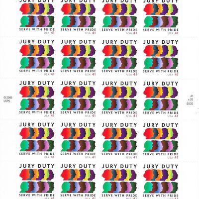 Jury Duty USA Stamp Sheet