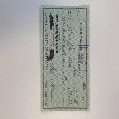 Paul Williams signed check