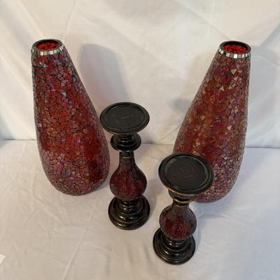 Speckled Glass Vases and Candle Holders (LR-BM)