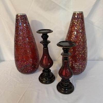 Speckled Glass Vases and Candle Holders (LR-BM)