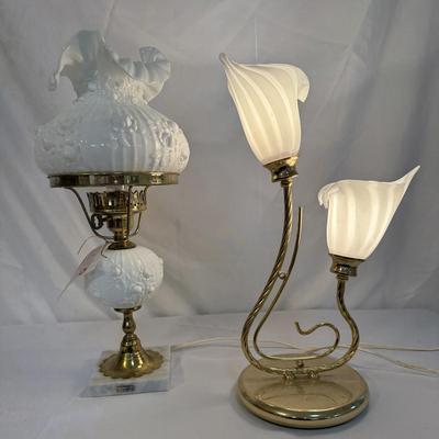 Fenton Poppy and Lilly Glass Lamps (SR-BM)