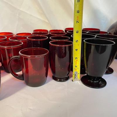 Eight Person Arcoroc Ruby Dish Set (LR-SS)