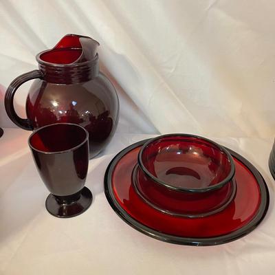 Eight Person Arcoroc Ruby Dish Set (LR-SS)