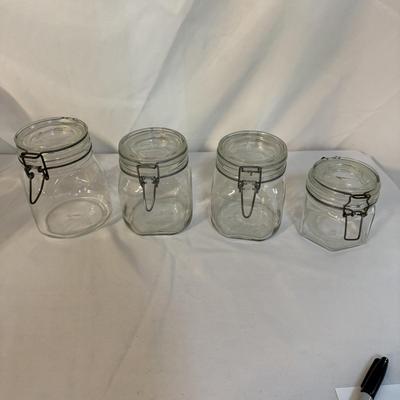 Collection of Glass Jars with Hinged Lids (K-BM)