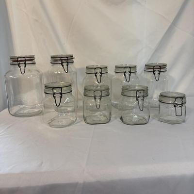 Collection of Glass Jars with Hinged Lids (K-BM)
