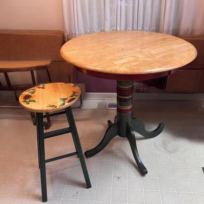 Solid Wood Round Table and Stool (K-DZ)