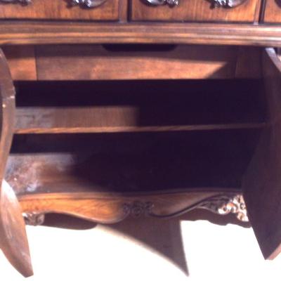 Sale Photo Thumbnail #17: please view all pictures, items are available for in person viewing. This cabinet's glass shelves are chipped, see pics.