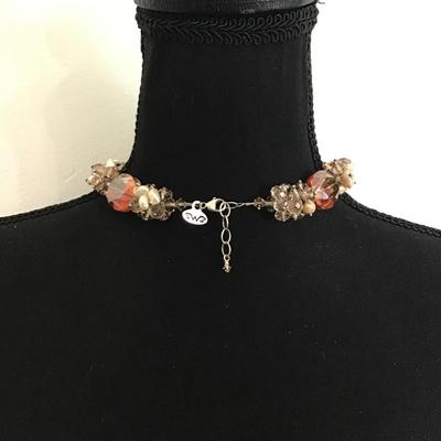 Beautiful vintage faceted glass bead statement necklace