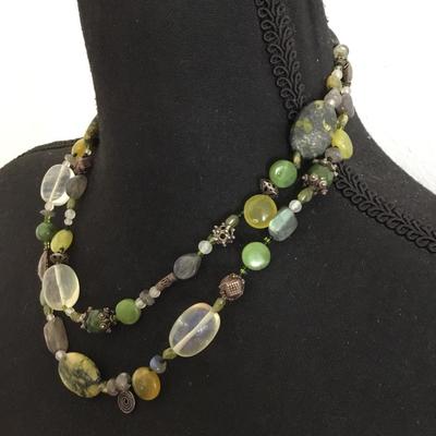 Beautiful double layer, stone beaded necklace