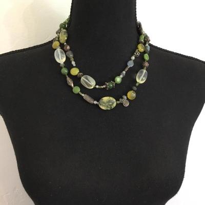 Beautiful double layer, stone beaded necklace