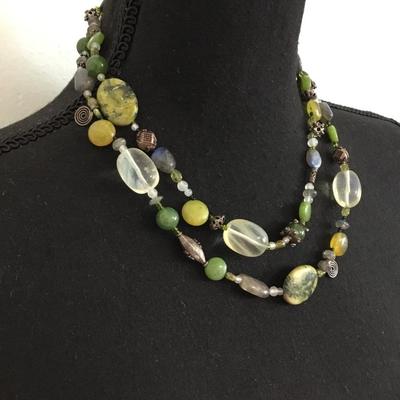 Beautiful double layer, stone beaded necklace