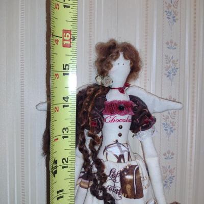 Angel Doll with Chocolate Theme Dress for Wall Hanging- Approx 15 3/4" Tall