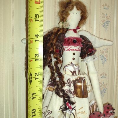 Angel Doll with Chocolate Theme Dress for Wall Hanging- Approx 15 3/4" Tall