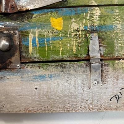 Sale Photo Thumbnail #28: Abstract Sailboat Mixed Media Wall Art.

Dimensions: 21.5” x 72” x 3” deep