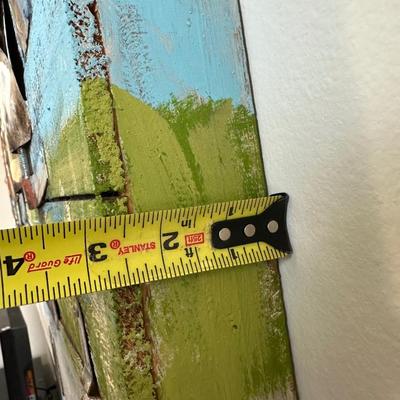 Sale Photo Thumbnail #35: Abstract Sailboat Mixed Media Wall Art.

Dimensions: 21.5” x 72” x 3” deep