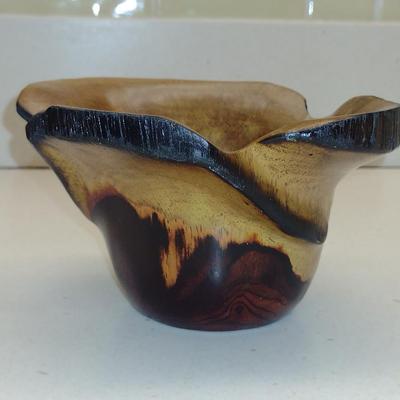 Hand Made Wooden Bowl/Dry Vase- Approx 5 1/2" in Diameter, 3 1/4" Tall