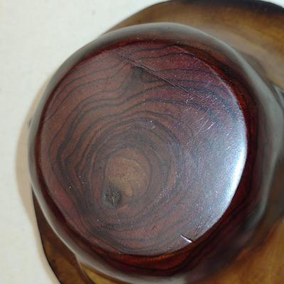 Hand Made Wooden Bowl/Dry Vase- Approx 5 1/2" in Diameter, 3 1/4" Tall